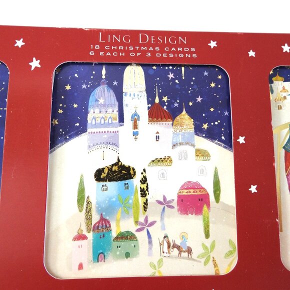 NWOT Ling Design Christmas Cards Set of 18 Religious Motif 3 Designs Bible - Picture 4 of 6